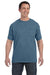 Hanes H5590 Mens ComfortSoft Short Sleeve Crewneck T-Shirt w/ Pocket Denim Blue Front