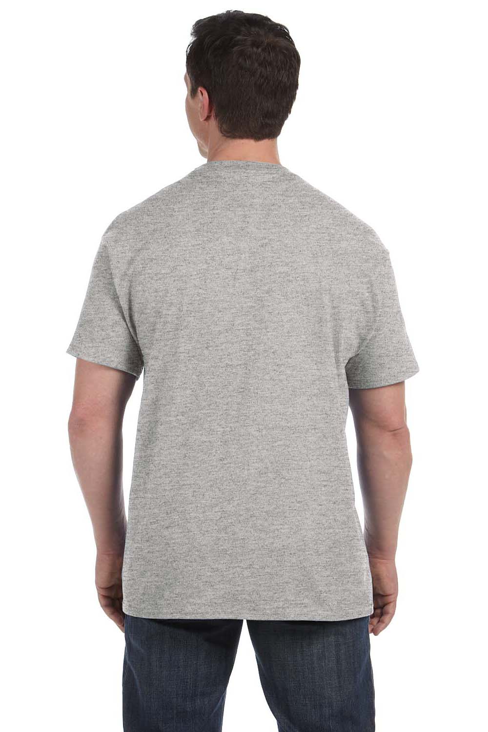 Hanes H5590 Mens ComfortSoft Short Sleeve Crewneck T-Shirt w/ Pocket Light Steel Grey Back