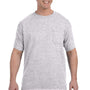 Hanes Mens ComfortSoft Short Sleeve Crewneck T-Shirt w/ Pocket - Ash Grey