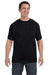 Hanes H5590 Mens ComfortSoft Short Sleeve Crewneck T-Shirt w/ Pocket Black Front