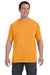 Hanes H5590 Mens ComfortSoft Short Sleeve Crewneck T-Shirt w/ Pocket Gold Front