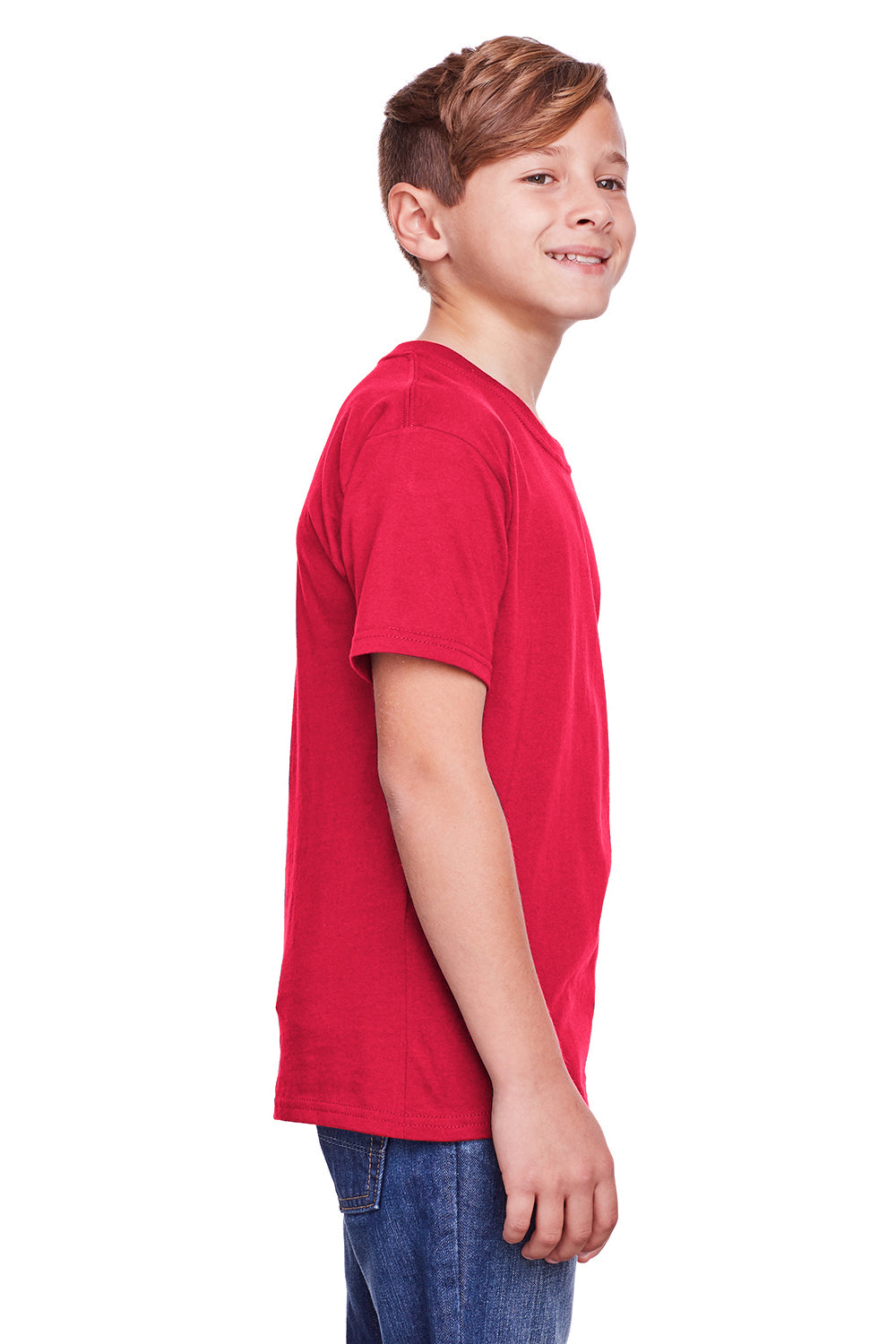 Fruit Of The Loom IC47BR Youth Iconic Short Sleeve Crewneck T-Shirt Red Side