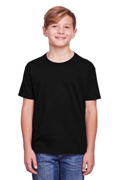 Fruit Of The Loom IC47BR Youth Iconic Short Sleeve Crewneck T-Shirt Black Front