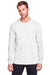 Fruit Of The Loom IC47LSR Mens Iconic Long Sleeve Crewneck T-Shirt White Front