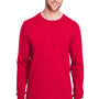 Fruit Of The Loom Mens Iconic Long Sleeve Crewneck T-Shirt - True Red