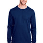 Fruit Of The Loom Mens Iconic Long Sleeve Crewneck T-Shirt - Navy Blue