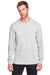 Fruit Of The Loom IC47LSR Mens Iconic Long Sleeve Crewneck T-Shirt Heather Oatmeal Front
