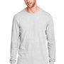 Fruit Of The Loom Mens Iconic Long Sleeve Crewneck T-Shirt - Heather Oatmeal - Closeout