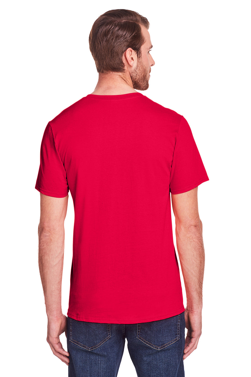 Fruit Of The Loom IC47MR Mens Iconic Short Sleeve Crewneck T-Shirt Red Back