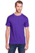 Fruit Of The Loom IC47MR Mens Iconic Short Sleeve Crewneck T-Shirt Purple Front