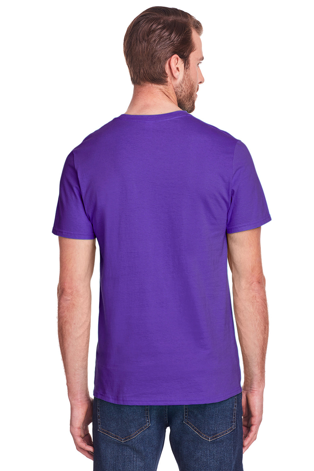 Fruit Of The Loom IC47MR Mens Iconic Short Sleeve Crewneck T-Shirt Purple Back
