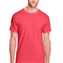 Fruit Of The Loom Mens Iconic Short Sleeve Crewneck T-Shirt - Heather Fiery Red