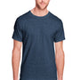 Fruit Of The Loom Mens Iconic Short Sleeve Crewneck T-Shirt - Heather Indigo Blue