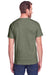 Fruit Of The Loom IC47MR Mens Iconic Short Sleeve Crewneck T-Shirt Heather Military Green Back