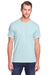 Fruit Of The Loom IC47MR Mens Iconic Short Sleeve Crewneck T-Shirt Heather Aqua Blue Front
