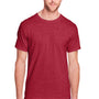 Fruit Of The Loom Mens Iconic Short Sleeve Crewneck T-Shirt - Heather Peppered Red