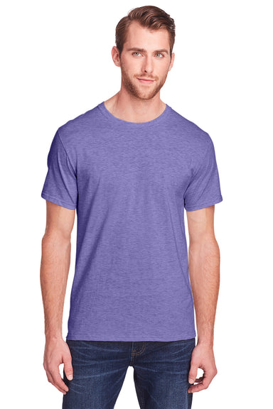 Fruit Of The Loom IC47MR Mens Iconic Short Sleeve Crewneck T-Shirt Heather Purple Front