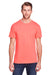 Fruit Of The Loom IC47MR Mens Iconic Short Sleeve Crewneck T-Shirt Coral Red Front
