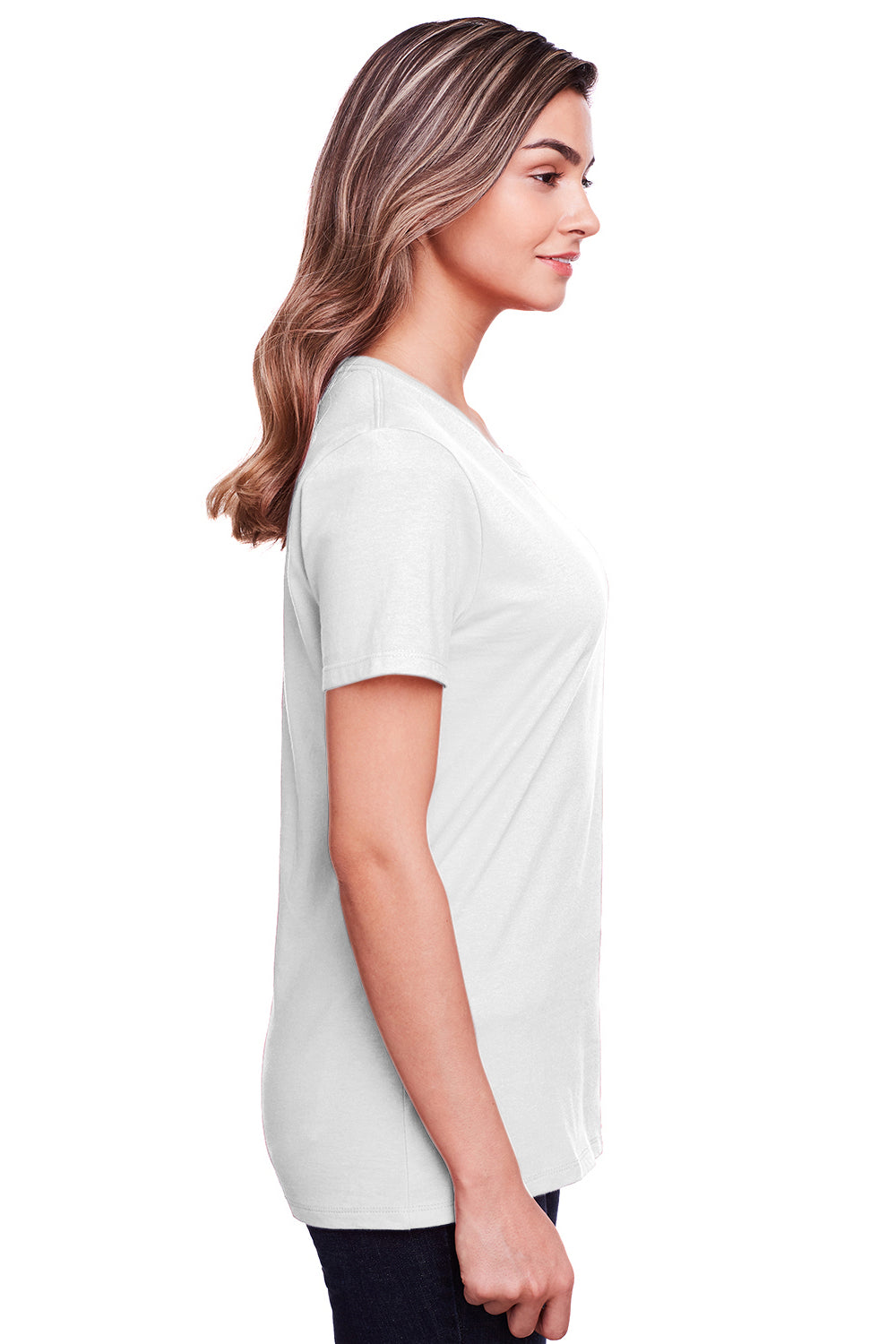 Fruit Of The Loom IC47WR Womens Iconic Short Sleeve Crewneck T-Shirt White Side