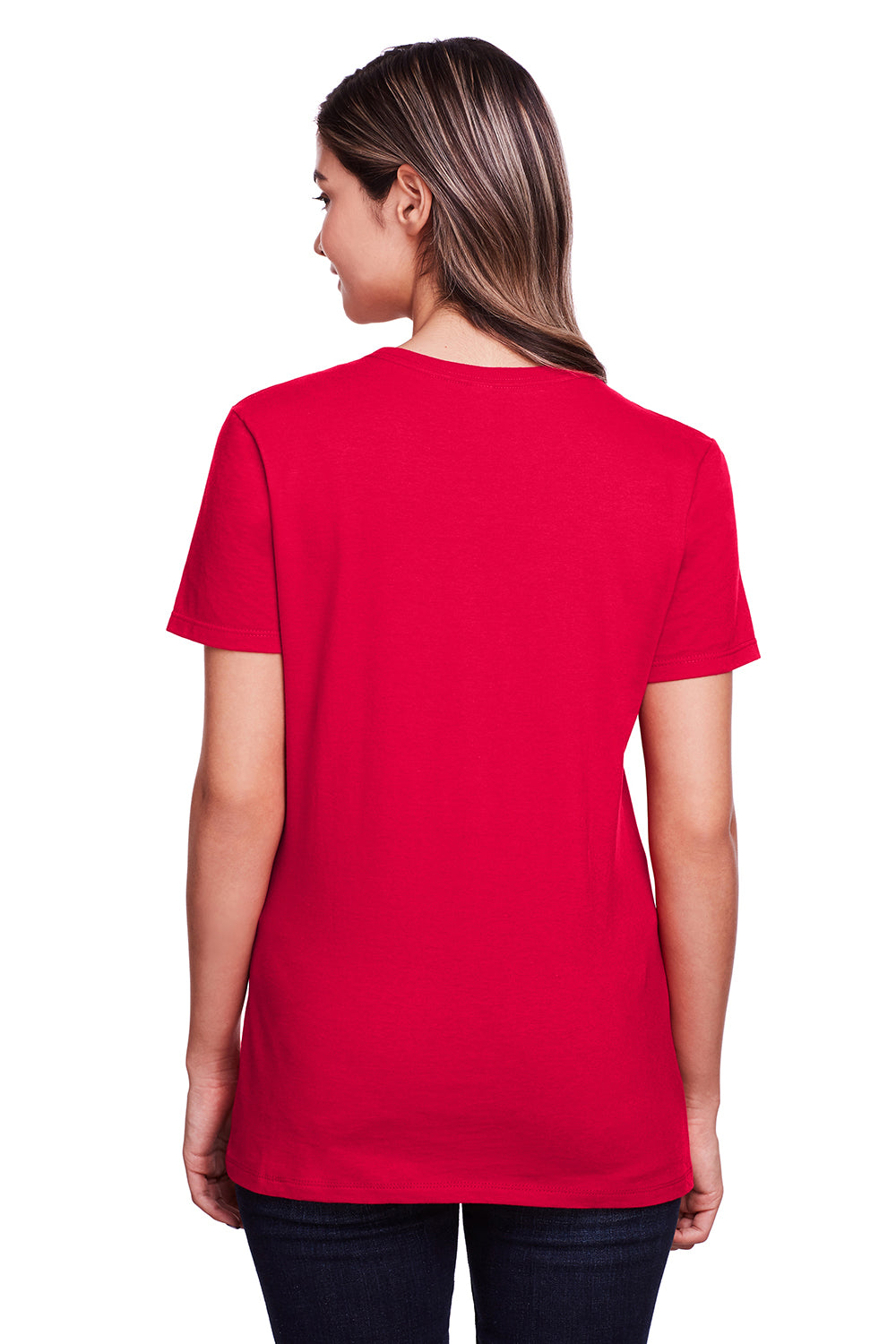 Fruit Of The Loom IC47WR Womens Iconic Short Sleeve Crewneck T-Shirt Red Back
