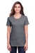 Fruit Of The Loom IC47WR Womens Iconic Short Sleeve Crewneck T-Shirt Heather Charcoal Grey Front