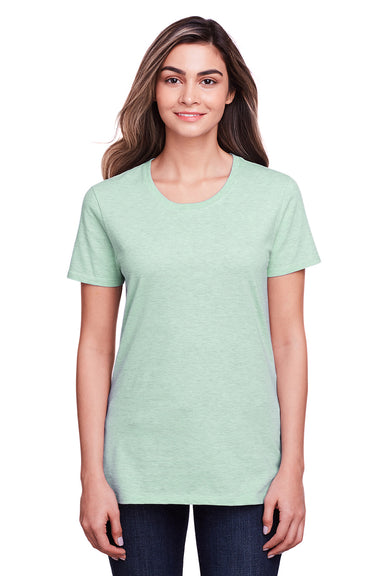 Fruit Of The Loom IC47WR Womens Iconic Short Sleeve Crewneck T-Shirt Heather Mint Green Front