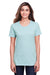 Fruit Of The Loom IC47WR Womens Iconic Short Sleeve Crewneck T-Shirt Heather Aqua Blue Front