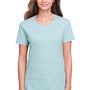 Fruit Of The Loom Womens Iconic Short Sleeve Crewneck T-Shirt - Heather Aqua Velvet Blue - Closeout