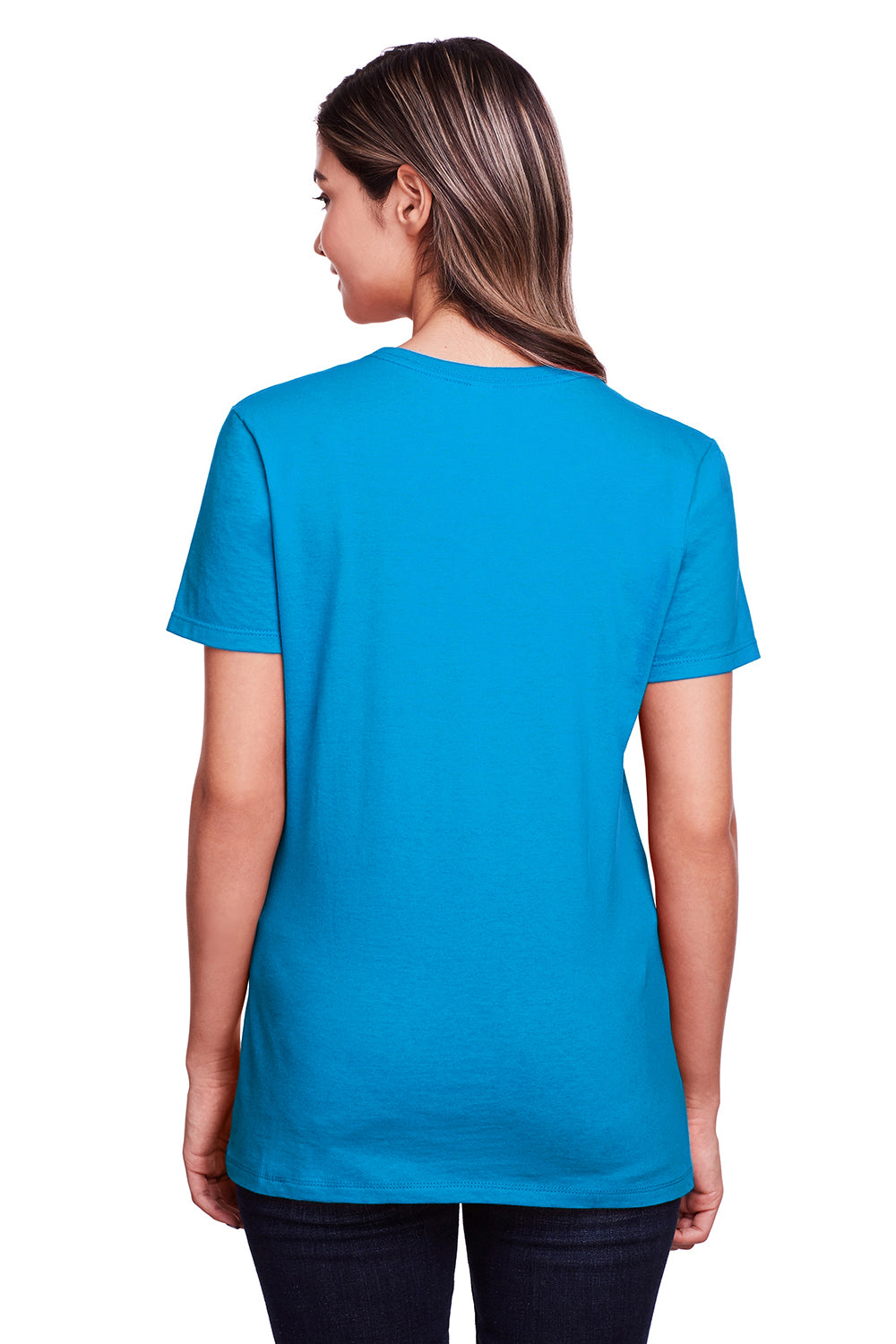 Fruit Of The Loom IC47WR Womens Iconic Short Sleeve Crewneck T-Shirt Pacific Blue Back