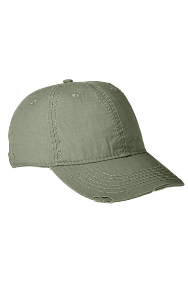 Adams IM101 Mens Distressed Adjustable Hat Olive Green Front