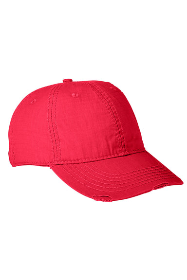 Adams IM101 Mens Distressed Adjustable Hat Red Front