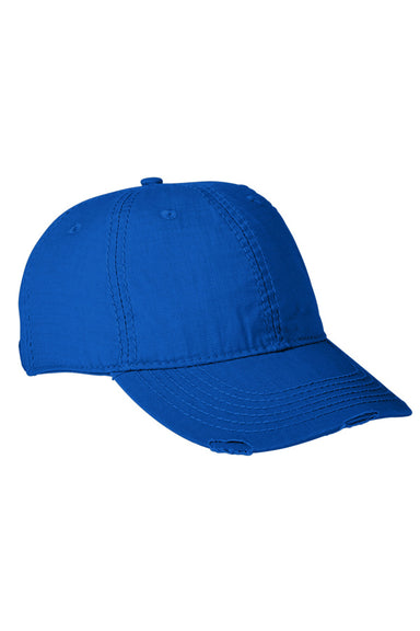 Adams IM101 Mens Distressed Adjustable Hat Royal Blue Front