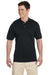 Jerzees J100 Mens Short Sleeve Polo Shirt Black Front
