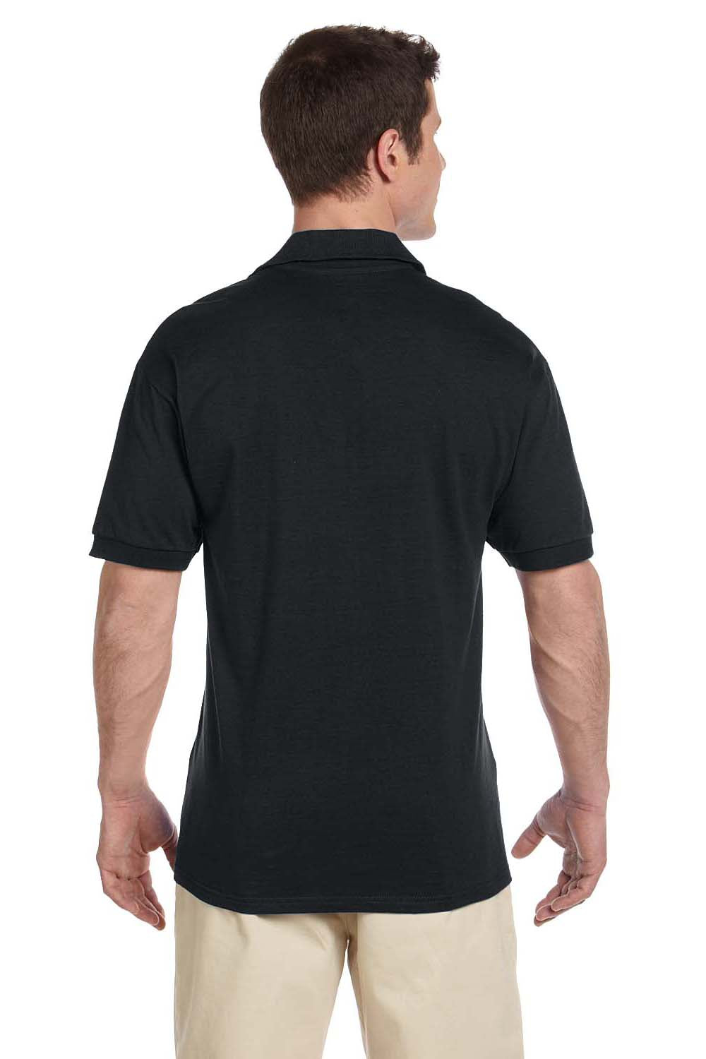Jerzees J100 Mens Short Sleeve Polo Shirt Black Back