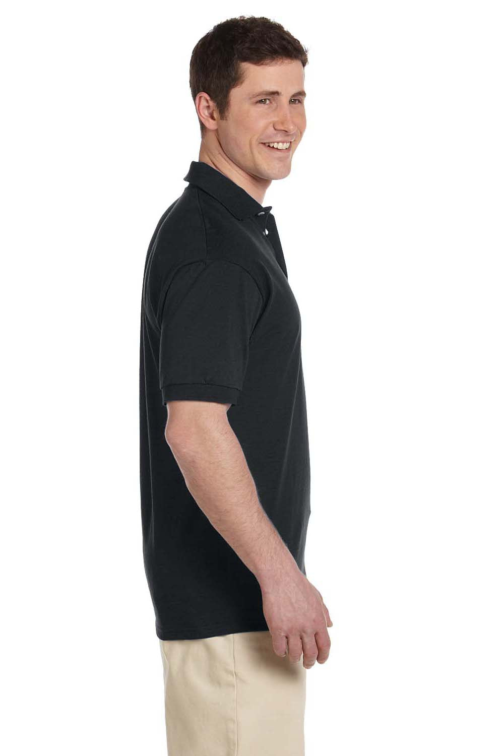 Jerzees J100 Mens Short Sleeve Polo Shirt Black Side