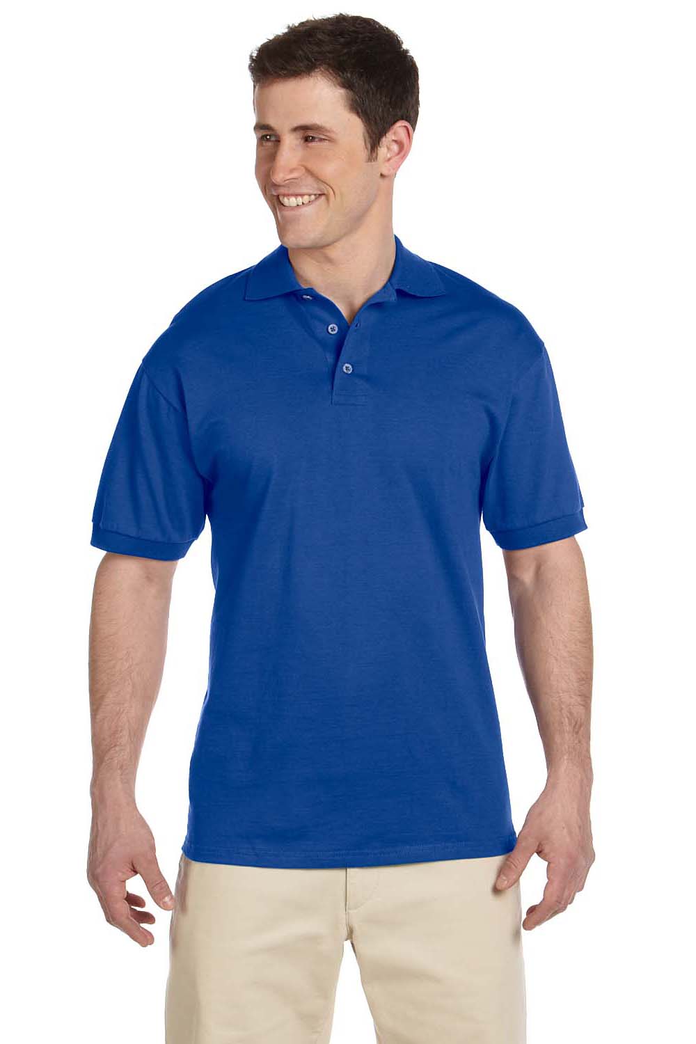 Jerzees J100 Mens Short Sleeve Polo Shirt Royal Blue Front