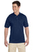 Jerzees J100 Mens Short Sleeve Polo Shirt Navy Blue Front
