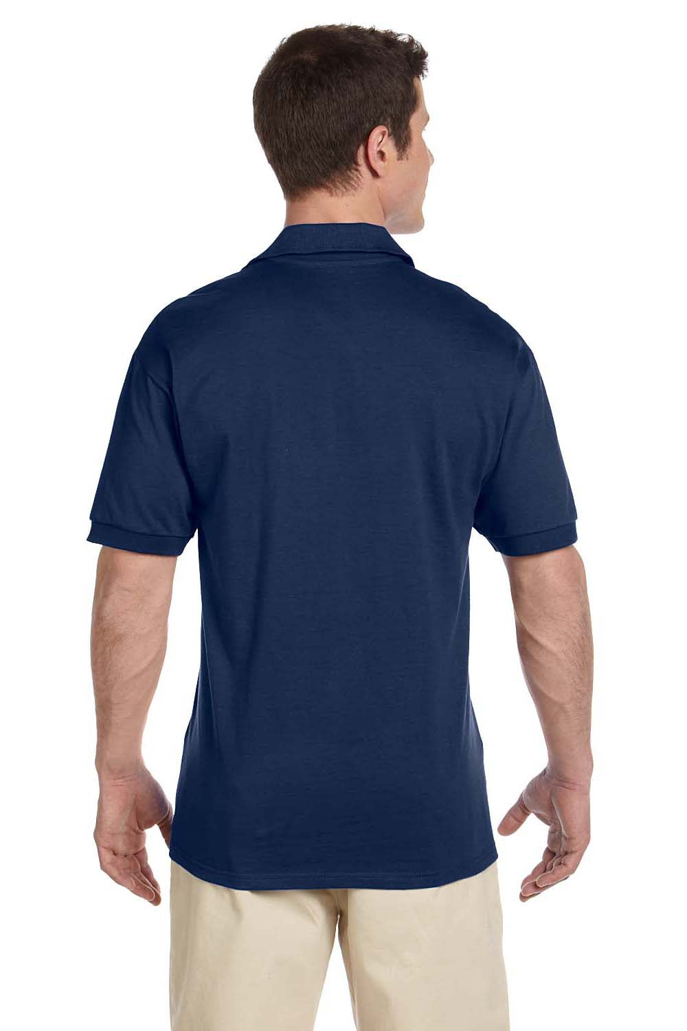 Jerzees J100 Mens Short Sleeve Polo Shirt Navy Blue Back
