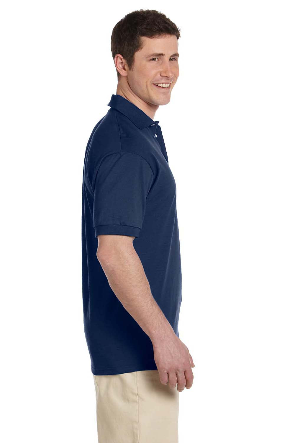 Jerzees J100 Mens Short Sleeve Polo Shirt Navy Blue Side