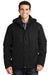 Port Authority J302 Mens Herringbone 3-in-1 Full Zip Hooded Jacket Black Front