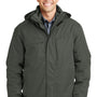Port Authority Mens Herringbone 3-in-1 Waterproof Full Zip Hooded Jacket - Spruce Green