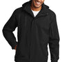 Port Authority Mens All Season II Waterproof Full Zip Hooded Jacket - Black