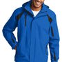 Port Authority Mens All Season II Waterproof Full Zip Hooded Jacket - Snorkel Blue/Black