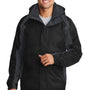 Port Authority Mens Ranger 3-in-1 Waterproof Full Zip Hooded Jacket - Black/Ink Grey