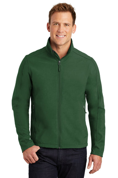 Port Authority J317 Mens Core Wind & Water Resistant Full Zip Jacket Forest Green Front