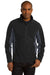Port Authority J318 Mens Core Wind & Water Resistant Full Zip Jacket Black/Grey Front