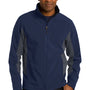 Port Authority Mens Core Wind & Water Resistant Full Zip Jacket - Dress Navy Blue/Battleship Grey