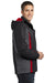 Port Authority J321 Mens 3-in-1 Wind & Water Resistant Full Zip Hooded Jacket Black/Grey/Red Side