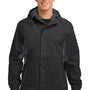 Port Authority Mens Cascade Waterproof Full Zip Hooded Jacket - Black/Magnet Grey