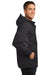 Port Authority J322 Mens Cascade Waterproof Full Zip Hooded Jacket Black/Grey Side
